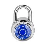 HZSY Combination Padlock 1 Pack，Fixed Dial Combination Padlock with Different Combinations，2 in. Wide. Blue Turntable，Lock for Gym & Locker，School，Toolbox，and More