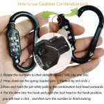 MyyYiTar Combination Carabiner Clips，3 Dial Digit Combination Lock