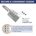 MEINUOKA 1 Pack Aluminum Combination Lock, 3 Digit Locker Lock, Silver Outdoor Waterproof Padlock for School Gym, Sports, Gate, Fence(1.18 Inch Wide)