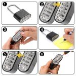Hiceeden 2 Pack 4 Digit Heavy Duty Combination Lock, 2.5 Inch Long Waterproof Shackle Padlock, Resettable Zinc Alloy Lock for Outdoor, Gate, Fence, School Gym Locker, Black