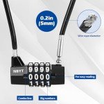Lawnize Cable Locks with Combination,Steel Cable Rope Wire 4-Digit Combination Lock with Resettable Code for Bikes, Lockers, File Cabinets, Wardrobes, Small Fences,gate Lock, Pool Padlock.