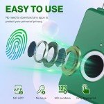 Wisetail Fingerprint Padlock, Smart Rechargeable Locker Lock for School Gym, Keyless Biometric Thumbprint Outdoor Cable Padlock for Backpack/Suitcase/Luggage-Green