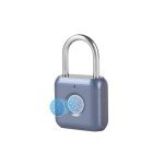 RiNTREE, Fingerprint Padlock Lock, 2.28 x 1.25x 0.5 inch, Waterproof, USB Rechargeable, Keyless Thumbprint Lock, Blue, for Gym Locker, School Locker, Luggage, Backpack, Suitcase
