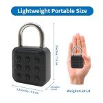 HIFAM Combination Lock, 6 Digit Codes Padlock, Little Locker Lock with Bluetooth App Control for Gym School Locker, Suitcase, Luggage, Black