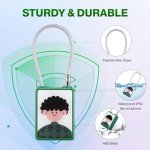 Wisetail Fingerprint Padlock, Smart Rechargeable Locker Lock for School Gym, Keyless Biometric Thumbprint Outdoor Cable Padlock for Backpack/Suitcase/Luggage-Green