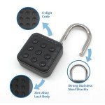 HIFAM Combination Lock, 6 Digit Codes Padlock, Little Locker Lock with Bluetooth App Control for Gym School Locker, Suitcase, Luggage, Black