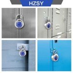 HZSY Combination Padlock 1 Pack，Fixed Dial Combination Padlock with Different Combinations，2 in. Wide. Blue Turntable，Lock for Gym & Locker，School，Toolbox，and More