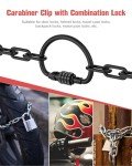 Combination Locks, Heavy Duty Carabiner Clips, Ultra Large D-Shaped Code Combo Lock for Looped Bike Security Cable Lock, Helmet Lock, Bike Lock, Fence Lock, Travel Case Lock (1, Black)