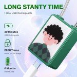 Wisetail Fingerprint Padlock, Smart Rechargeable Locker Lock for School Gym, Keyless Biometric Thumbprint Outdoor Cable Padlock for Backpack/Suitcase/Luggage-Green