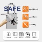 MEINUOKA 1 Pack Aluminum Combination Lock, 3 Digit Locker Lock, Silver Outdoor Waterproof Padlock for School Gym, Sports, Gate, Fence(1.18 Inch Wide)