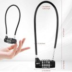 Lawnize Cable Locks with Letters, Text, Words Combination,Steel Cable Rope Wire Combination Lock with Resettable Code for Bikes, Lockers, File Cabinets, Wardrobes, Fences,gate Lock, Pool Padlock.