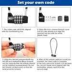 Lawnize Cable Locks with Combination,Steel Cable Rope Wire 4-Digit Combination Lock with Resettable Code for Bikes, Lockers, File Cabinets, Wardrobes, Small Fences,gate Lock, Pool Padlock.