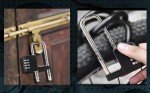 Cabinet Lock, Combination Padlock, Gym Lock, 4.6 inch* 2.54 inch* 0.57 inch, Black, Stainless Steel, Adjustable Shackle Lock, U Shape Lock for Cabinet, Outdoor, School, Gym, lockers, Fences, RiNTREE