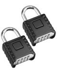 LUNEKUCK 2 Pcs Heavy Duty Combination Padlocks Outdoor Weatherproof, 4 Digit Code Lock 53mm with 8mm Thick 304 Stainless Steel Shackle Padlock for Shed, Garage, Gate, School, Fence, Warehouse, Gym
