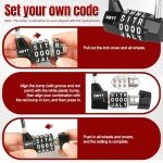 Lawnize Cable Locks with Letters, Text, Words Combination,Steel Cable Rope Wire Combination Lock with Resettable Code for Bikes, Lockers, File Cabinets, Wardrobes, Fences,gate Lock, Pool Padlock.