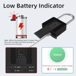 Fingerprint Padlock, Eseesmart Large Size Smart Padlock, Outdoor Waterproof Bluetooth Fingerprint Lock with Mobile APP and Keys, Suitable for Gates, Lockers, Fences, Gym