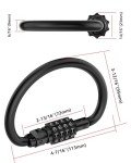 Combination Locks, Heavy Duty Carabiner Clips, Ultra Large D-Shaped Code Combo Lock for Looped Bike Security Cable Lock, Helmet Lock, Bike Lock, Fence Lock, Travel Case Lock (1, Black)