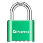 1 Pack disecu 4 Digit Heavy Duty Combination Lock, Outdoor Waterproof Combo Padlock for School Gym Locker, Hasp Storage, Shed, Fence, Gate, Toolbox (Green)
