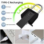Fingerprint Padlock, Eseesmart Large Size Smart Padlock, Outdoor Waterproof Bluetooth Fingerprint Lock with Mobile APP and Keys, Suitable for Gates, Lockers, Fences, Gym