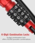 Combination Locks, 4-Digit Heavy Duty Carabiner Clips, D-Shaped Code Combo Lock for Looped Bike Security Cable Lock, Helmet Lock, Outdoor Lock, Bike Lock, Fence Lock, Travel Case Lock (2, Red)