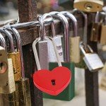 VeYocilk Love Lock Heart Padlock Matte Red Wish Lock Love Padlock with Key for Bridge, Lovers, Wedding, Anniversary, Travel Gift 10pcs