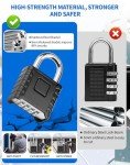 LUNEKUCK 2 Pcs Heavy Duty Combination Padlocks Outdoor Weatherproof, 4 Digit Code Lock 53mm with 8mm Thick 304 Stainless Steel Shackle Padlock for Shed, Garage, Gate, School, Fence, Warehouse, Gym