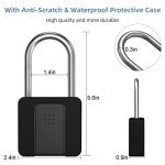 Fingerprint Padlock, Eseesmart Large Size Smart Padlock, Outdoor Waterproof Bluetooth Fingerprint Lock with Mobile APP and Keys, Suitable for Gates, Lockers, Fences, Gym