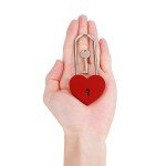 VeYocilk Love Lock Heart Padlock Matte Red Wish Lock Love Padlock with Key for Bridge, Lovers, Wedding, Anniversary, Travel Gift 10pcs
