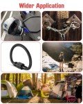 Combination Locks, Heavy Duty Carabiner Clips, Ultra Large D-Shaped Code Combo Lock for Looped Bike Security Cable Lock, Helmet Lock, Bike Lock, Fence Lock, Travel Case Lock (1, Black)