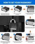 LUNEKUCK 2 Pcs Heavy Duty Combination Padlocks Outdoor Weatherproof, 4 Digit Code Lock 53mm with 8mm Thick 304 Stainless Steel Shackle Padlock for Shed, Garage, Gate, School, Fence, Warehouse, Gym