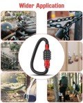 Combination Locks, 4-Digit Heavy Duty Carabiner Clips, D-Shaped Code Combo Lock for Looped Bike Security Cable Lock, Helmet Lock, Outdoor Lock, Bike Lock, Fence Lock, Travel Case Lock (2, Red)
