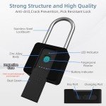 Fingerprint Padlock, Eseesmart Large Size Smart Padlock, Outdoor Waterproof Bluetooth Fingerprint Lock with Mobile APP and Keys, Suitable for Gates, Lockers, Fences, Gym