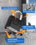 LUNEKUCK 2 Pcs Heavy Duty Combination Padlocks Outdoor Weatherproof, 4 Digit Code Lock 53mm with 8mm Thick 304 Stainless Steel Shackle Padlock for Shed, Garage, Gate, School, Fence, Warehouse, Gym