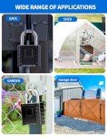 LUNEKUCK 2 Pcs Heavy Duty Combination Padlocks Outdoor Weatherproof, 4 Digit Code Lock 53mm with 8mm Thick 304 Stainless Steel Shackle Padlock for Shed, Garage, Gate, School, Fence, Warehouse, Gym