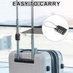 1Pcs Luggage Locks 3 Digit Travel Combination Locks Portable Small Combination Padlocks Zinc Alloy Suitcase Locks for Travel Bag Suitcase Lockers Backpack,Black