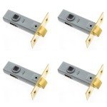Brass Tubular Mortice Latch Set - 4 Pack