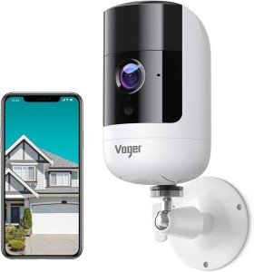 Voger Wireless Outdoor Security Camera with Rechargeable Battery