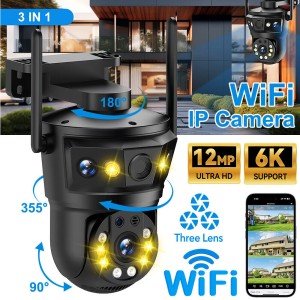12MP 6K Wireless Outdoor PTZ Security Camera