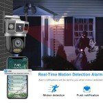 6MP Wireless Outdoor Security Camera with 3 Lenses