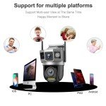6MP Wireless Outdoor Security Camera with 3 Lenses