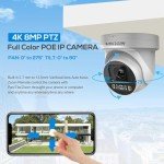 VIKYLIN 8MP 4K PTZ PoE IP Camera,5X Optical Zoom 2.7~13.5mm Len,Spotlight&Sound Alarm,2- Way Audio,275° Pan 90° Tilt 40m Night Vision Outdoor Security Camera with Smart Dual Light,SD slot(up to 512GB)