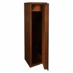 Deluxe 6 Gun Cabinet with Ammo Box - Wood Finish