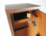 Deluxe 6 Gun Cabinet with Ammo Box - Wood Finish