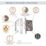 Polished Chrome Bathroom Mortice Lock - 65mm