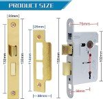 DIDA® 3 Lever Polished Brass Mortice Lock 75mm