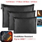 Fireproof Waterproof Money Bag for Cash & Documents