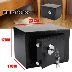 Fireproof Security Box with Key Lock for Valuables