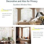 LEMON CLOUD Window Film Privacy, Frosted Opaque Glass Films, Non Adhesive Static Cling Heat Control, Tint Decorative Film, for Bathroom Living Room Rental House, Tulip (44.5 x 200 cm with Tool)