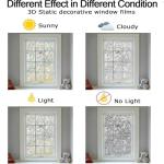 LEMON CLOUD Window Film Privacy, Frosted Opaque Glass Films, Non Adhesive Static Cling Heat Control, Tint Decorative Film, for Bathroom Living Room Rental House, Tulip (44.5 x 200 cm with Tool)