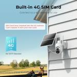 Tefrio Cellular Security Camera with Built-in 4G SIM Card